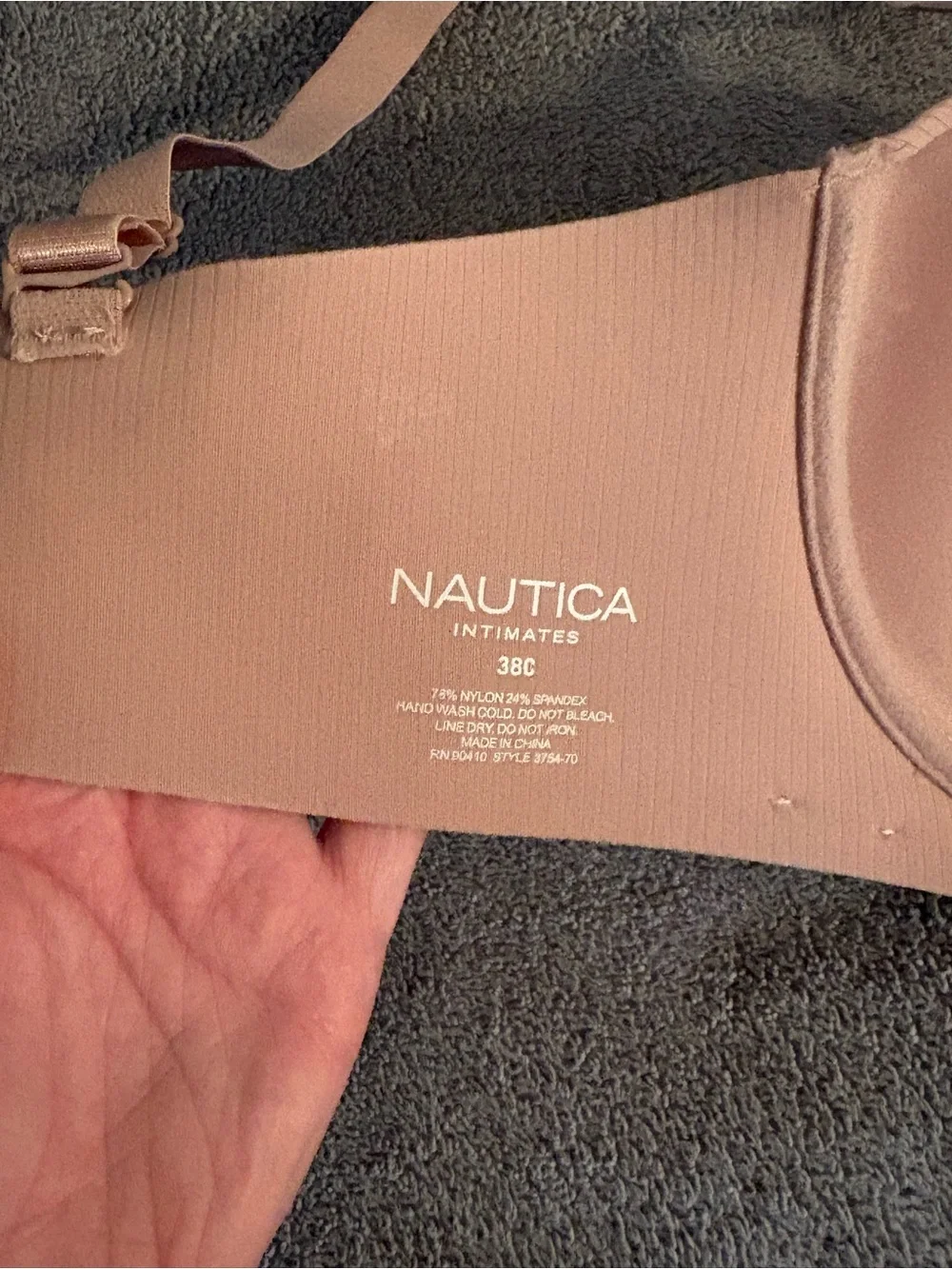 Nautica Intimates Bra 38C Light Pink Removable Straps Underwire Lightly Padded